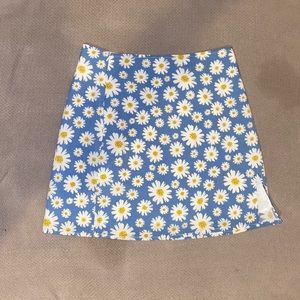 Floral split skirt. Never been worn in the color blue.